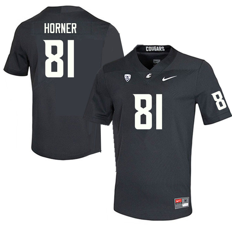 Men #81 Tre Horner Washington State Cougars College Football Jerseys Sale-Charcoal